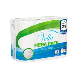 Papier toaletowy VELLA MEGAPACK 24 |150 listków 3 warstwy - 4 x 24 Rolki